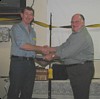  Terry Willison presents John Jardine with trophy for 2001/2 Field Day Points Second, 1518.7 Points. 