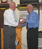  Bob Henderson presents Roy Killick with trophy for 2001/2 Second Artificial Bait Level Line Distance, 114 points. 