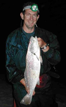 John Jardine fished local for a 2.22kg Mulloway.